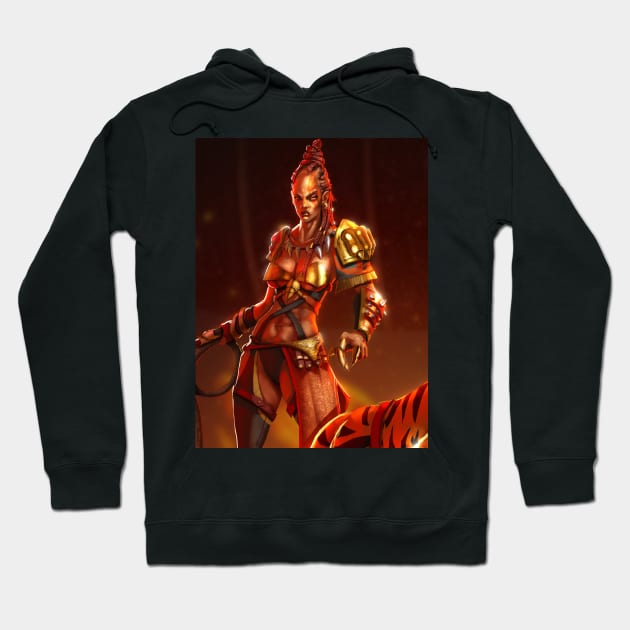 Tiger Warrior Collection - Gladiator Version Hoodie by Beckley Art